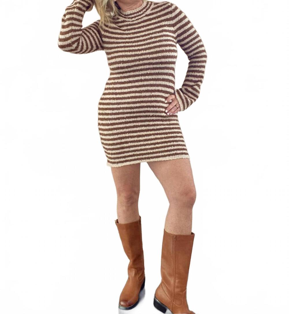 NEW SALTWATER LUXE audrie sweater dress in brown